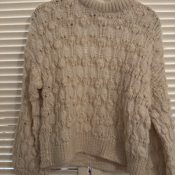 Frame Popcorn Stripe Alpaca-Blend Sweater white - Small - NWOT - Picture 2 of 3